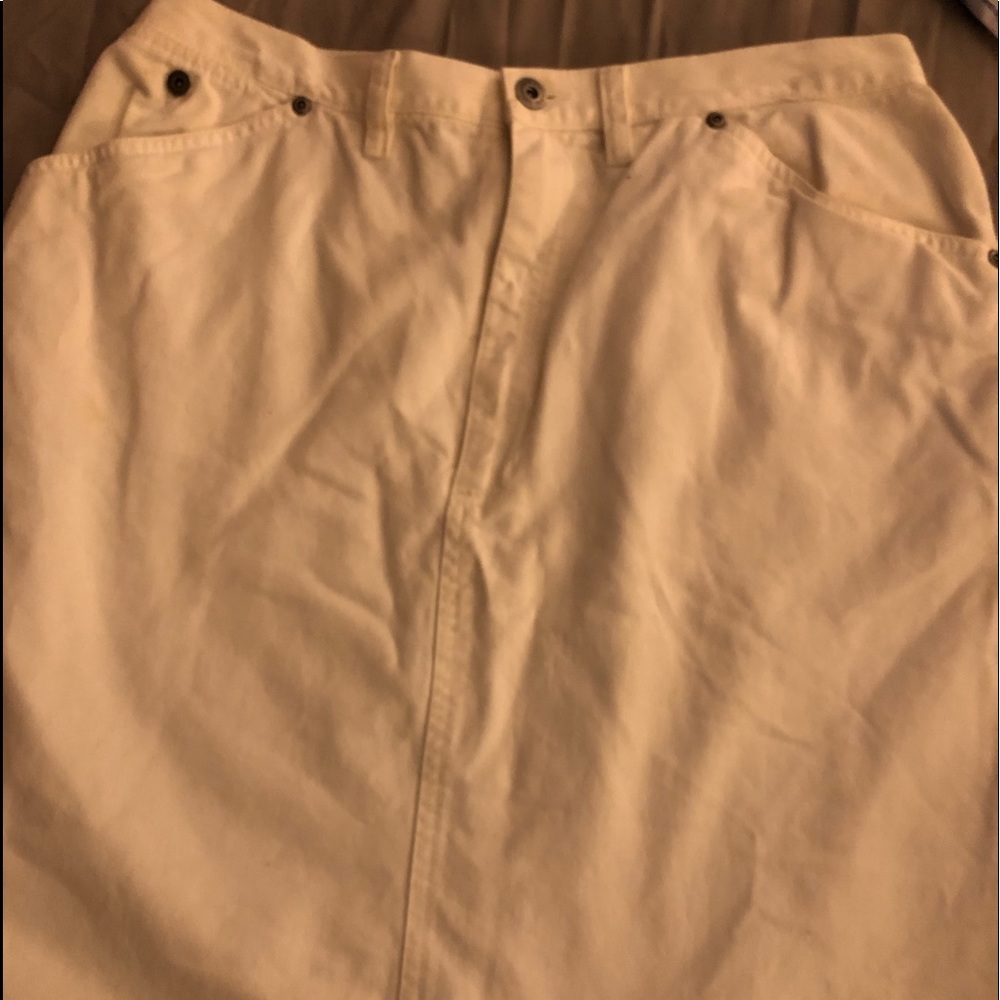 White cotton jean skirt